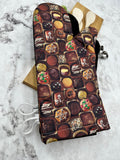 Oven mitts. Food. Chocolate
