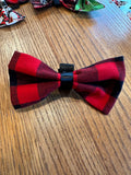 Dog Bow Tie. Red Plaid.