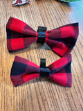 Dog Bow Tie. Red Plaid.