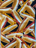 Oven Mitts. Food. Hotdogs.
