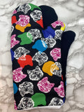 Oven mitts. Animals. Cats. Neon heads
