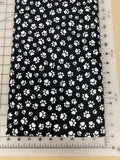 Paws Dog bandanas. Black with white paws. Small, medium, large, fits ON the collar!