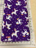 Dog bandanas. Animals. Unicorns on purple, small, medium, large, fits ON the collar!