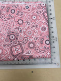 Dog bandanas. Lifestyle. Traditional bandana print pink. Small, medium, large, fits ON the collar!