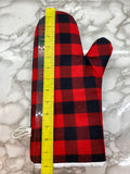 Oven Mitts. Life. Plaid. Buffalo plaid red