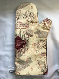 Oven mitts. Pop Culture. Harry Potter. Map