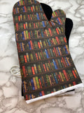 Oven mitts. Life. Library books