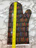 Oven mitts. Life. Library books