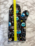 Oven mitts. Animals. Cats and fish bowls sugar skulls
