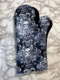Oven mitts. Skulls. Victorian on paisley