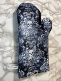 Oven mitts. Skulls. Victorian on paisley
