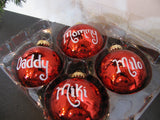 Large Red Personalized Ball 3inch Shatterproof Ornament