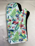Oven mitts. Animals. Flamingos. Tropical