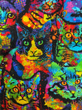 Oven mitts. Animals. Cat. Neon cat faces