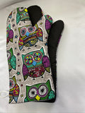 Oven mitts. Animals. Owls