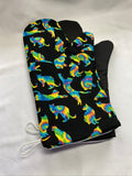 Oven mitts. Animals. Cat. Tie dye kitty's