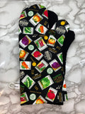 Oven mitts. Food. Vegetable Garden