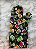 Oven mitts. Food. Vegetable Garden