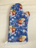Oven mitts. Pop Culture. D. Frozen Sisters.
