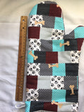Oven mitts. Animals. Dog bones and plaid