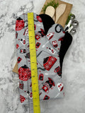 Oven Mitts. Food. Teapot and bags.
