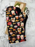 Oven Mitts. Food. Chinese take out.