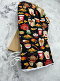 Oven Mitts. Food. Chinese take out.