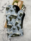 Oven Mitts. Travel. World Map.