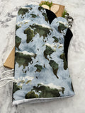 Oven Mitts. Travel. World Map.