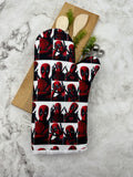 Oven Mitts. Pop culture. Deadpool faces.