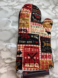 Oven Mitts. Food. BBQ signs.