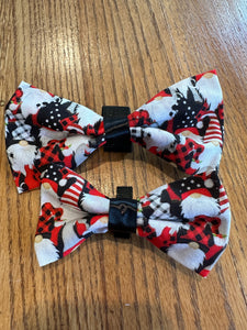 Dog Bow Tie. Red and white Gnomes.