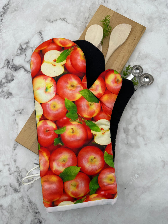Oven Mitts. Food. Apples.