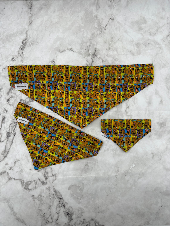 Dog bandanas. Pop culture. Scooby Doo. Small, medium or large. It fits ON the collar!