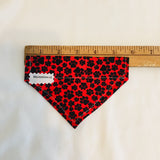 Dog bandanas. Food. Strawberries. Small, medium or large. It fits ON the collar!