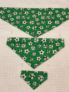Sports Dog bandanas. Soccer. Small, medium, large, fits ON the collar!