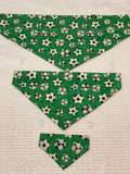 Sports Dog bandanas. Soccer. Small, medium, large, fits ON the collar!