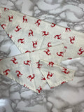 Dog bandana. Christmas. Beige with Red Reindeer. S/m/l, fits ON the collar!