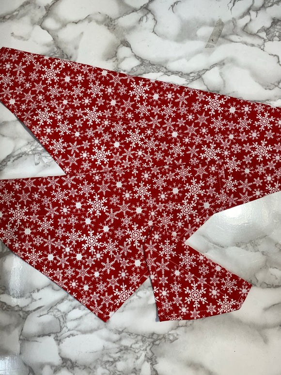 Christmas Dog bandanas. Red snowflakes, small medium, large, fits on the collar!
