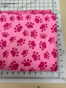 Paws Dog bandanas. Light pink with dark pink paws. Small, medium, large, fits ON the collar!