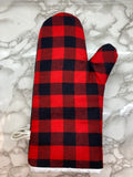 Oven Mitts. Life. Plaid. Buffalo plaid red