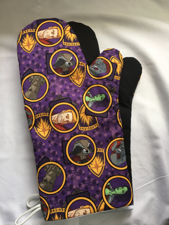 Oven mitts. Pop Culture. Guardians of the Galaxy. Purple