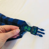 Plaid Dog bandanas. Blue plaid. Small, medium, large, fits ON the collar!