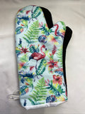 Oven mitts. Animals. Tropical Flamingos.