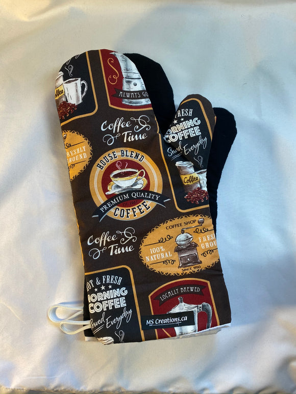 Oven mitts. Food. Coffee and Espresso