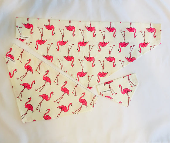 Animals Dog bandanas! Flamingo. Small, medium or large. It fits on the collar!
