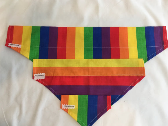 Rainbow Pride Dog bandanas! Small, medium or large! It fits ON the collar!